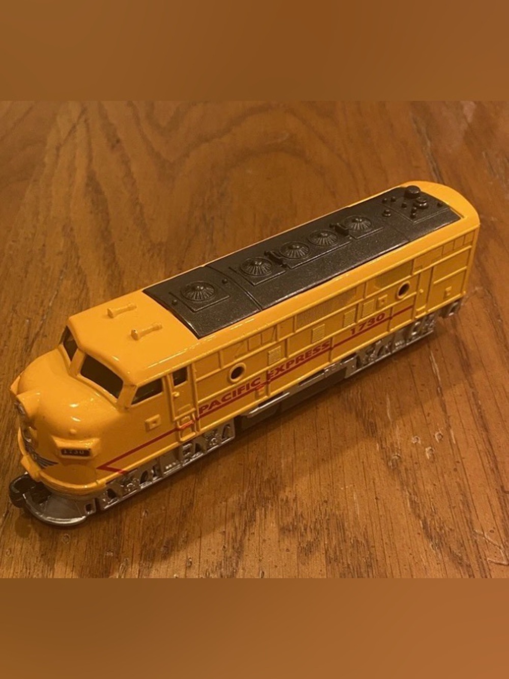 Yellow Pacific Express 1730 Pull Back Train Locomotive Engine Toysmith Toy